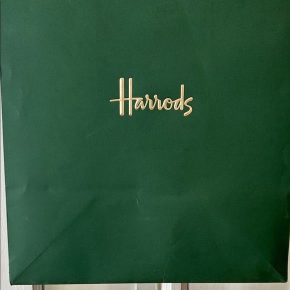 Harrods Dark Green Tote with Gold Logo - Picture 3 of 10